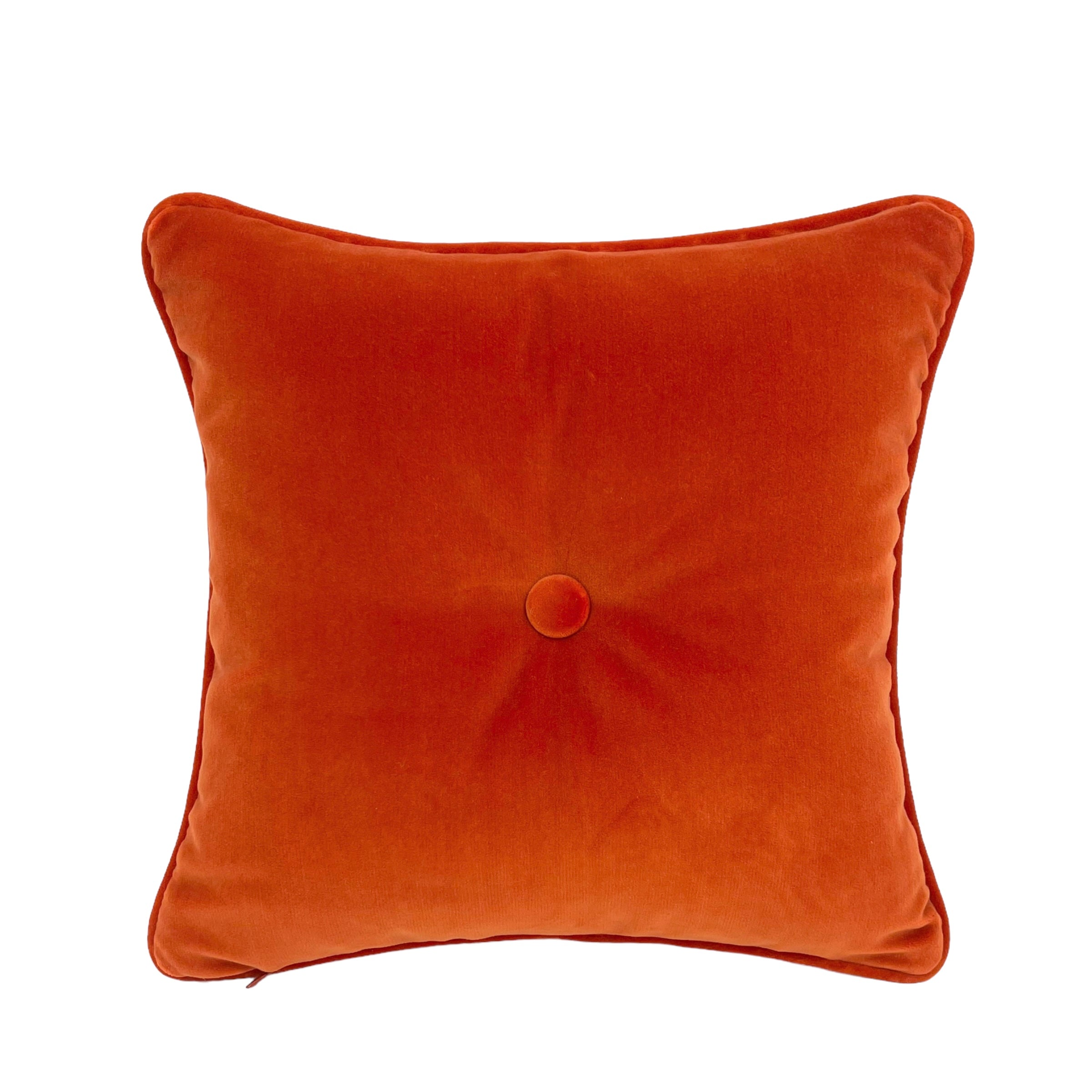 Coral Cabochon Button Square Pillow