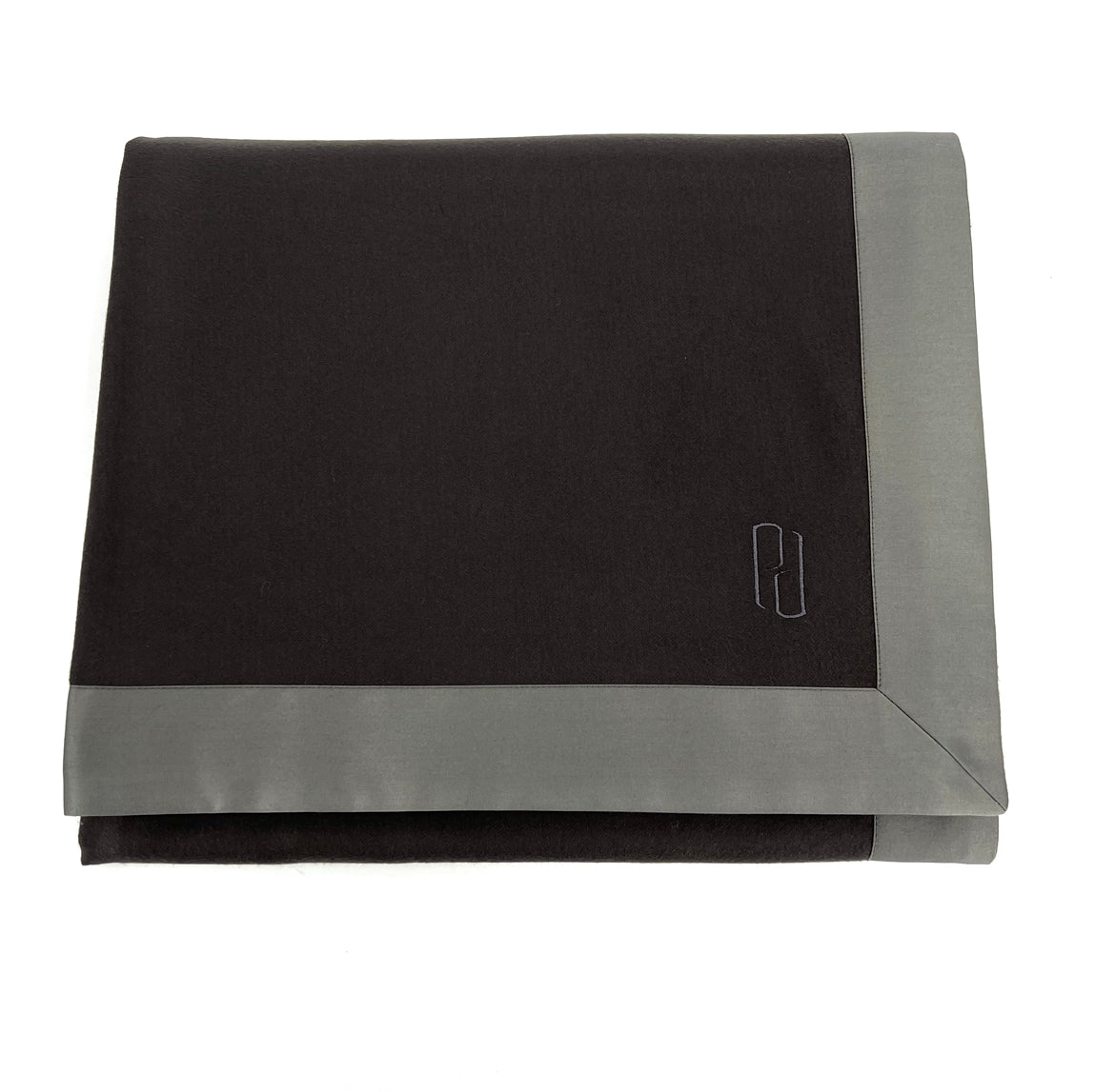 PD Charcoal Cotton Lux with Accent Banding Throw Blanket