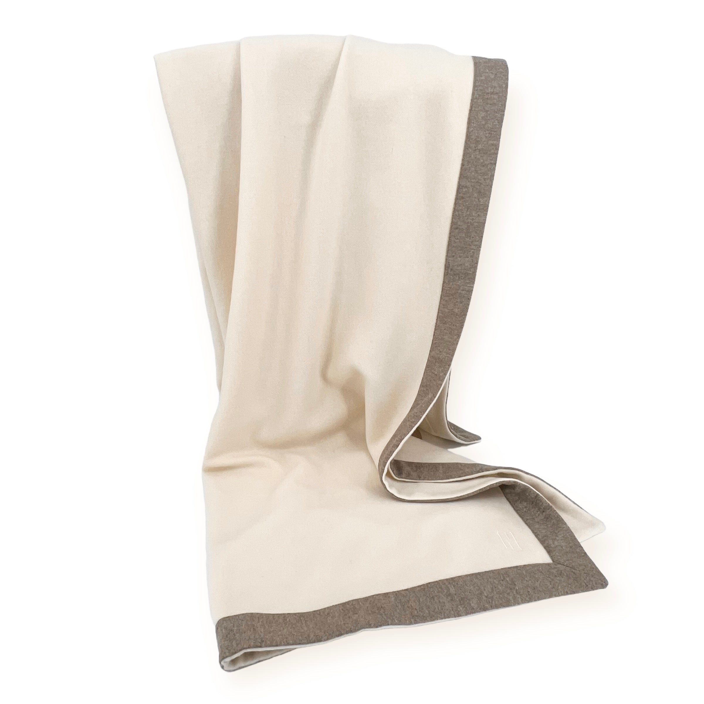 PD Mongolian Cashmere Throw Blanket with Loro Piana Accent