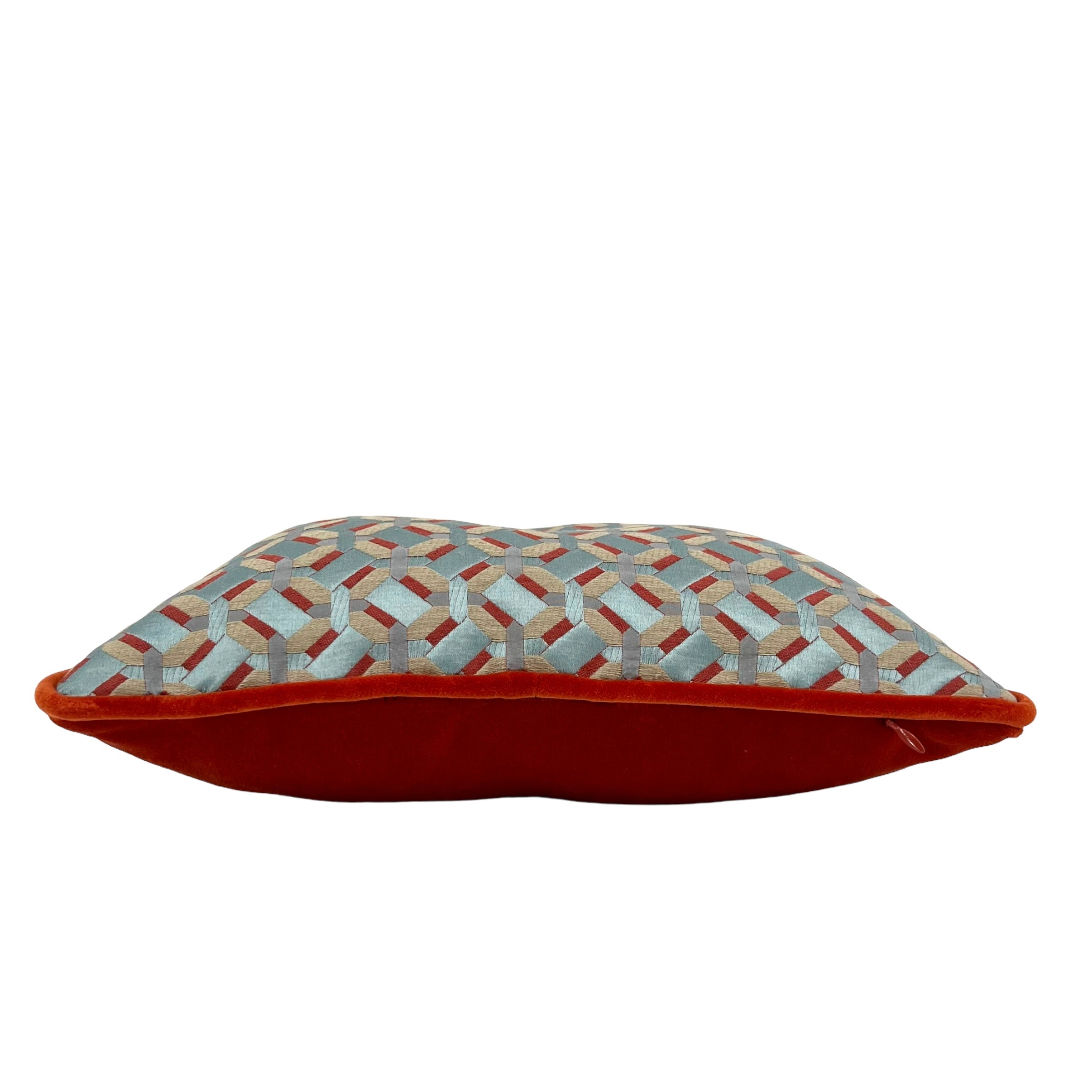 Coral Cabochon Button Square Pillow