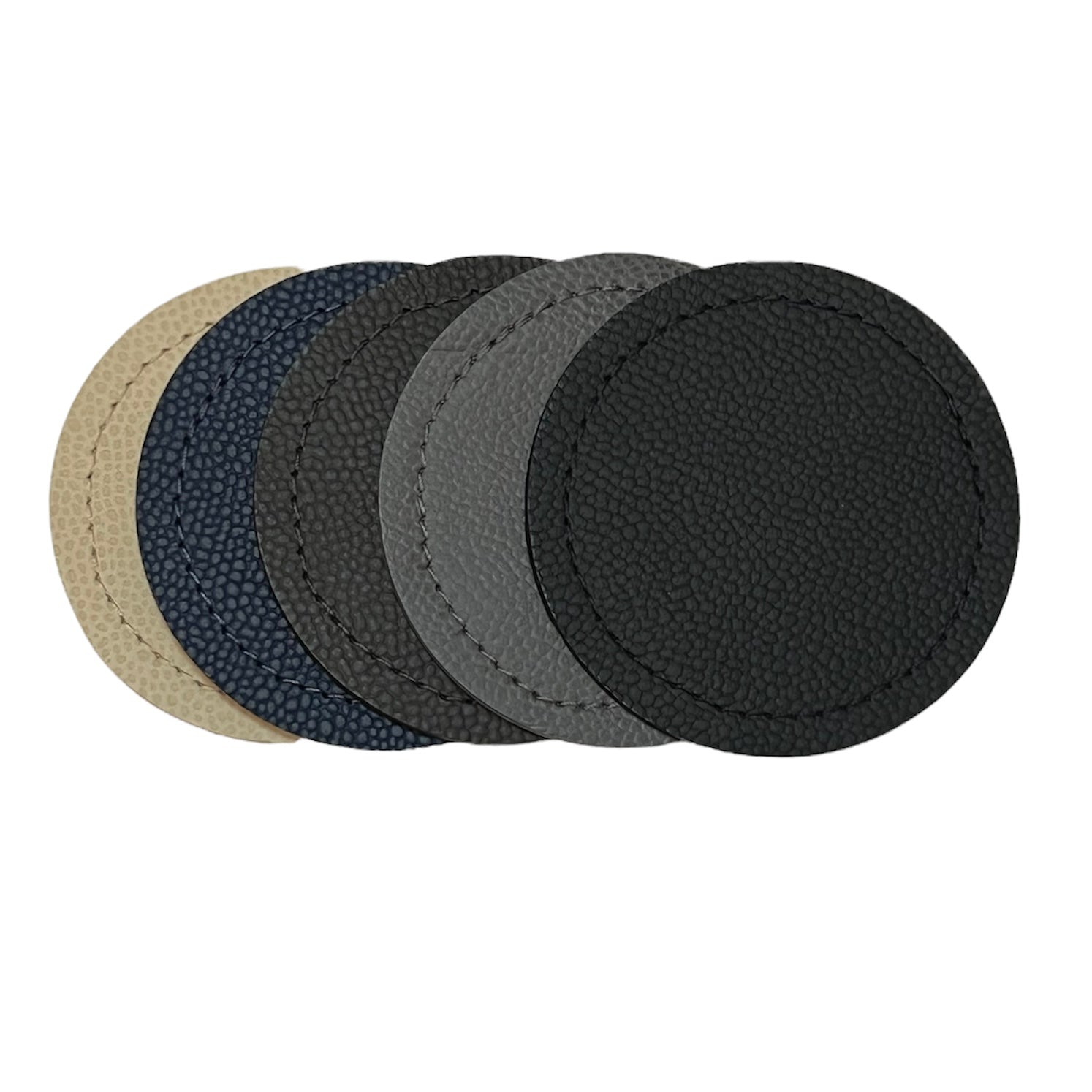PD Leather Round Coasters - Set of 8
